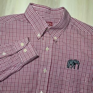 Alabama Crimson Tide Men's Antigua L/S Button Down Shirt Elephant Logo Sz Med
